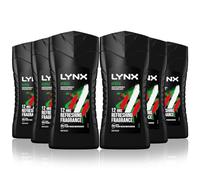 Lynx Africa 12-H Refreshing Fragrance Shower Gel Body Wash for Men, 225ml (Pack of 6)