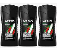 Lynx Africa 12 Hours of Refreshing Fragrance. 3x 225ml Bottles of Squeezed Mandarin & Sandalwood Scent.