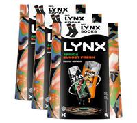 Lynx Africa Body Spray & Sunset Fresh Body Wash Gift Set with Socks, 3 Pack - Full Size Deodorant 150ml, Shower Gel 225ml, Long-Lasting Fragrance, Moisturising Formula, Grooming Gift Set for Men