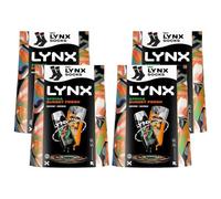 Lynx Africa Body Spray & Sunset Fresh Body Wash Gift Set with Socks, 4 Pack - Full Size Deodorant 150ml, Shower Gel 225ml, Long-Lasting Fragrance, Moisturising Formula, Grooming Gift Set