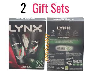 Lynx Africa Duo Gift Set Deodorant Body Spray Bath Wash 2 Box For men 2 gift box