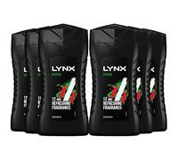 Lynx Africa Men's Energy Boost Travel Size Shower Gel Body Wash With Squeezed Mandarin and Sandalwood Scent 50ml, 3 Pack