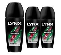 Lynx Africa Roll On 48 Hours Anti Sweat Faster Drying Anti-Perspirant with Long Lasting Sweat and Odour Protection Travel Size Deodorant for Men for All Skin Types, 50ml Pack of 3