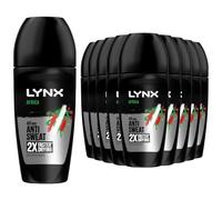 Lynx Africa Roll On 48 Hours Anti Sweat Faster Drying Anti-Perspirant with Long Lasting Sweat and Odour Protection Travel Size Deodorant for Men for All Skin Types, 50ml Pack of 12