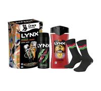 Lynx Gift Set Africa & Sunset Fresh with a body spray, a body wash and Socks perfect gifts for him 2 piece