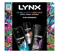 Lynx Africa THE TRIFECTA Ice Chill Body Spray 150ml, Excite Body Wash 225ml and Jungle Fresh Anti Perspirant 150ml 3 Pieces Ready to Wrap Gift Set for Him
