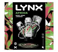 Lynx Africa Trio Gift Set with a body spray, a body wash and an anti-perspirant perfect for any occasion 3 piece