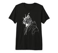 Lynx Animal Lover Motif Illustration Cool Forest Premium T-Shirt