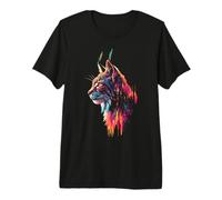 Lynx Animal Lover Motif Illustration Cool Forest Premium T-Shirt