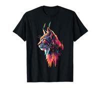 Lynx Animal Lover Motif Illustration Cool Forest T-Shirt