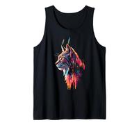 Lynx Animal Lover Motif Illustration Cool Forest Tank Top