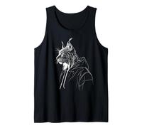 Lynx Animal Lover Motif Illustration Cool Forest Tank Top