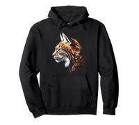 Lynx Animal Motif Illustration Lynx Pullover Hoodie