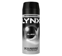 Lynx Black Anti-Perspirant Aerosol Men's Deodorant Spray with ProScent technology and a frozen pear & cedarwood fragrance for 72 hours protection against odour and wetness 150 ml
