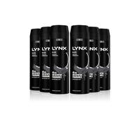 6 Pack Lynx XL All Day Fresh Body Spray Deodorant, Black, 200ml
