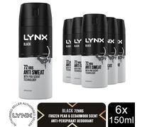 72H Sweat Protection 'Anti-Perspirant Deodorant' 150ml, 6pk Lynx Black One Size