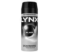 Lynx Black Anti-Perspirant Aerosol Men's Deodorant Spray with ProScent technology and a frozen pear & cedarwood fragrance for 72 hours protection against odour and wetness 150 ml