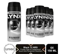 72H Sweat Protection 'Anti-Perspirant Deodorant' 150ml, 6pk Lynx Black One Size
