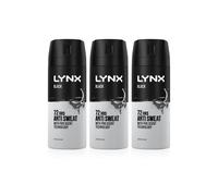 Lynx Black Anti Sweat 'anti-Perspirant' Body Spray, 3X150Ml Black