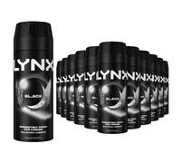 Lynx Men's Black Body Spray Deodorant 48Hrs HD Fragrance 150ml, 18 Pack