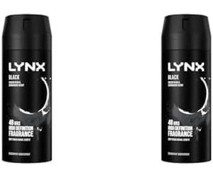 Lynx Black Deodorant Bodyspray for Men, 150ml (Pack of 2)