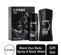 Lynx Black Duo Gift Set For Him, Body Spray 150ml & Body Wash 225ml
