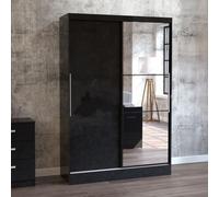 Lynx Black Gloss 2 Door Sliding Mirror Wardrobe