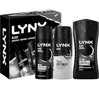 LYN'X Black Trio Deodorant Gift Set Body Wash, Body Spray & Anti-Perspirant perfect for his daily routine 3 piece