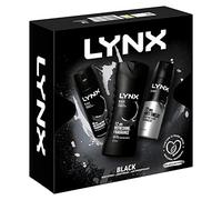 LYNX Black Trio Gift Set For Men Bodyspray 150 ml, Bodywash 225 ml & Antiperspirant 150 ml, Gift For Him, 3.0 count