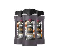 Lynx Black Vanilla Body Wash 400ml 3 Pack Fine Fragrance Mens Shower Gel