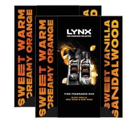 Lynx Black Vanilla Fine Fragrance Duo Gift Set, 2 Pack- Full Size Premium Body Spray 150ml & Body Wash 225ml, 72 Hour Long-Lasting Freshness, Warm Vanilla Scent, Moisturising Wash