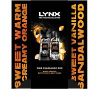 Lynx Black Vanilla Fine Fragrance Duo Gift Set with a body spray and a body wash perfect for any occasion 2 piece