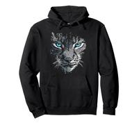 Lynx Blue Eyes Animal Lover Motif Illustration Cool Forest Pullover Hoodie