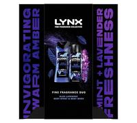 Lynx Blue Lavender Fine Fragrance Duo Gift Set with a body spray and a body wash perfect for any occasion 2 piece