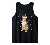 Lynx Bobcat Christmas Lights Funny Santa Animal Lover Xmas Tank Top