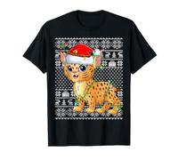 Lynx Bobcat Christmas Lights Ugly Sweater Funny Santa Xmas T-Shirt