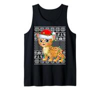 Lynx Bobcat Christmas Lights Ugly Sweater Funny Santa Xmas Tank Top