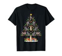 Lynx Bobcat Christmas Tree Lights Funny Santa Animals Xmas T-Shirt
