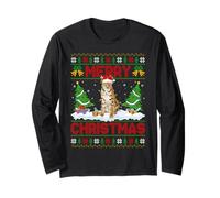 Lynx Bobcat Ugly Xmas Sweater Funny Animal Merry Christmas Long Sleeve T-Shirt