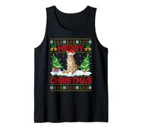 Lynx Bobcat Ugly Xmas Sweater Funny Animal Merry Christmas Tank Top