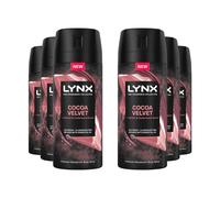 Lynx Body Spray Fine Fragrance Collection Cocoa Velvet for Men 150ml, 6 Pack