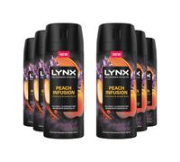 Lynx Men's Men 'Body Spray' Fine Fragrance Collection Peach Infusion 150ml, 6pk in White Lynx White