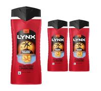 Lynx Body Wash Multipack Sunset Fresh 3-in-1 Men's Shower Gel for Hair, Face & Body 12H Sweat and Odour Protection Energising Mango and Mandarin Scent 500ml, 3 Pack