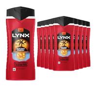 Lynx Body Wash Multipack Sunset Fresh 3-in-1 Men's Shower Gel for Hair, Face & Body 12H Sweat and Odour Protection Energising Mango and Mandarin Scent 500ml, 12 Pack