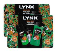 Lynx BOX FRESH Jungle Fresh 3in1 Bodywash 225 ml, 48H High Definition Fragrance Bodyspray 150 ml and 72H Anti-Sweat Antiperspirant 150 ml Gift Set for Him,2pk