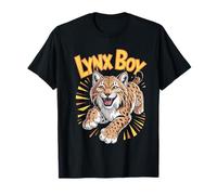 Lynx Boy Mens Cute Cartoon Forest Wildcat Birthday Party T-Shirt
