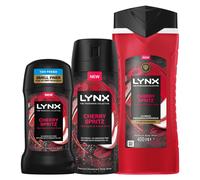 Lynx Fine Fragrance Cherry Spritz Bundle Body Wash, Spray & Stick for Men