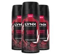 LYNX Cherry Spritz Deodorant Body Spray 150ml - 3 Pack, 72Hrs Freshness, Aluminium-Free, Zinc Tech, Eucalyptus, Cherry/Apple/Amber | 64769704