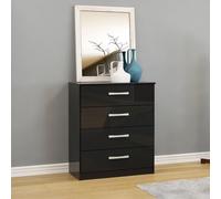 Lynx Chest - 4 Drawer - Black Gloss