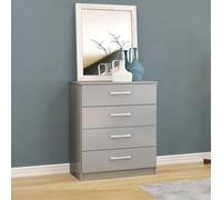 Lynx Chest - 4 Drawer - Grey Gloss